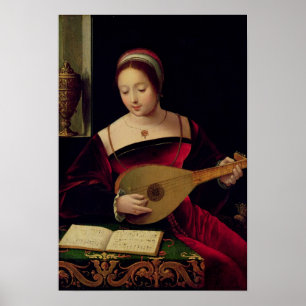 Mary Magdalene som leker luten Poster
