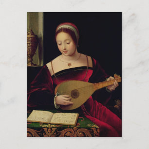 Mary Magdalene spelar lute Vykort
