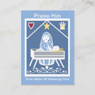 Mary Magnificat Prayer Card Visitkort