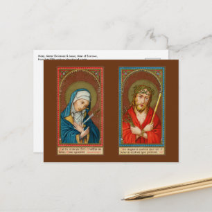 Mary, Mater Dolorosa & Jesus, Ecce Homo Vykort