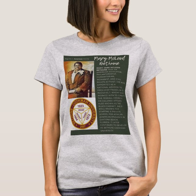 Mary McLeod Bethune - Figurer i Amerikansk histori T Shirt (Framsida)