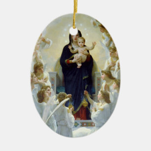 Mary med änglar - Regina Angelorum Julgransprydnad Keramik