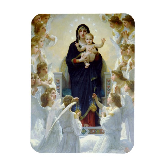 Mary med Änglar - Regina Angelorum Magnet (Vertikal)