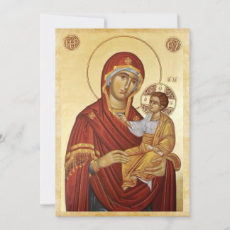 Mary med Jesus i Golden Tones Spara Datumet