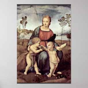 Mary med Kristus Child och John the Baptist. Poster