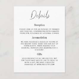 Mary - Minimalistiskt Bröllop-kort för djurutrymme Tilläggskort