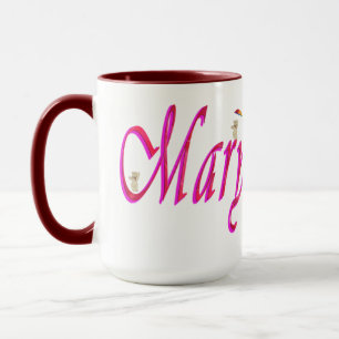 Mary, Namn, Logotyp, Maroon Combo Coffee Mugg
