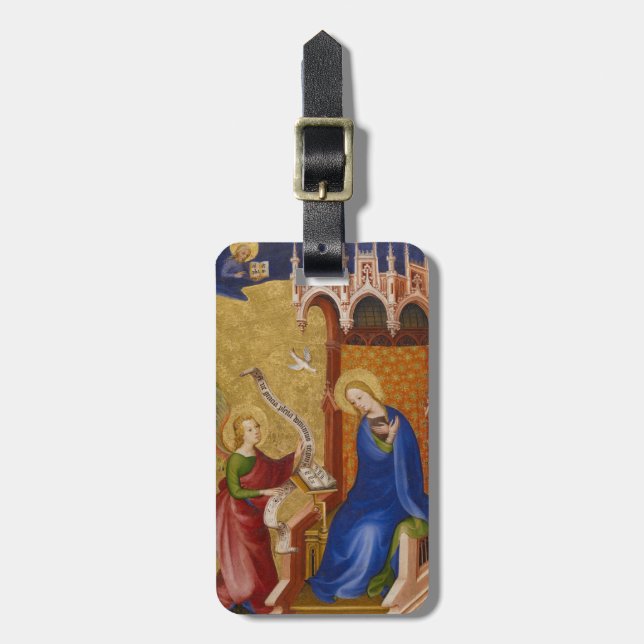 Mary och Angel of Annunciation Bagagebricka (Vertikal Framsida)