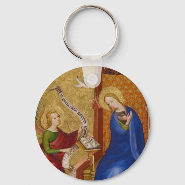 Mary och Angel of Annunciation Nyckelring (Framsida)