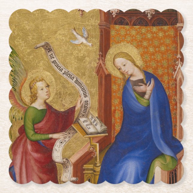 Mary och Angel of Annunciation Underlägg Papper (Framsida)