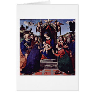 Mary och Änglar från barn av Piero Di Lorenzo Hälsningskort