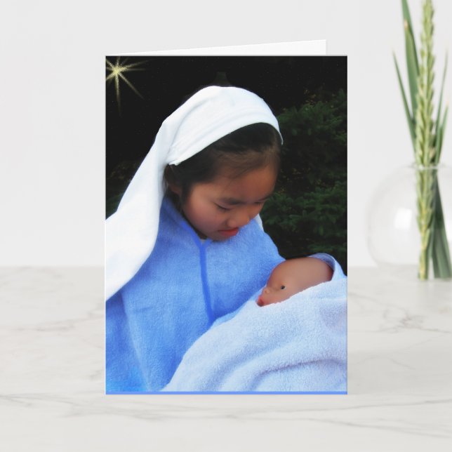 Mary och baby helgkort (Framsida)