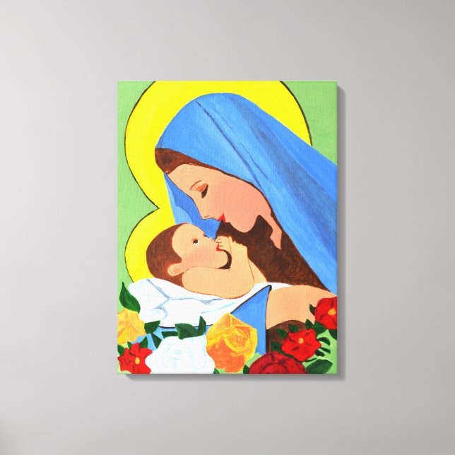 Mary och baby Jesus canvas konst  (Framsida)