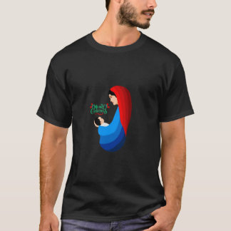 Mary och Baby Jesus julillustration T Shirt