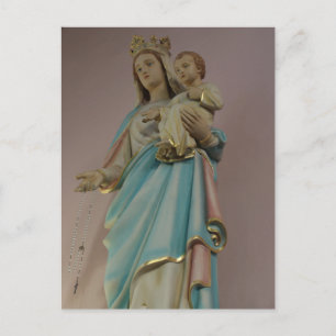 Mary och Baby Jesus katolska kyrkostaty Vykort
