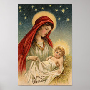 Mary och Baby Jesus Poster