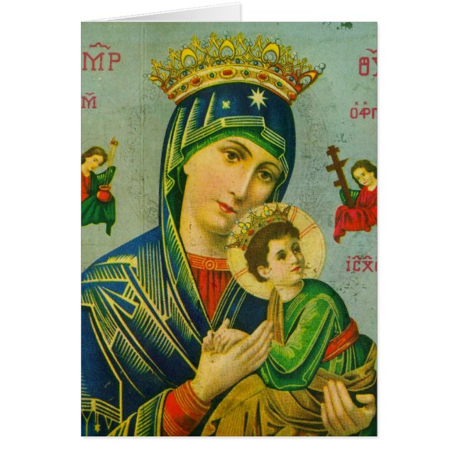 Mary och Child Hälsningskort (Framsidan)