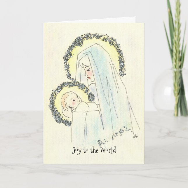 Mary och Child Jul Card Helgkort (Framsida)