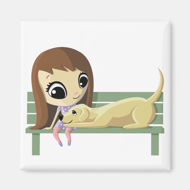 Mary och Crouton Hund Magnet (Framsidan)