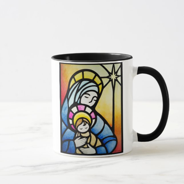 Mary och Jesus Glass Mugg (Höger)