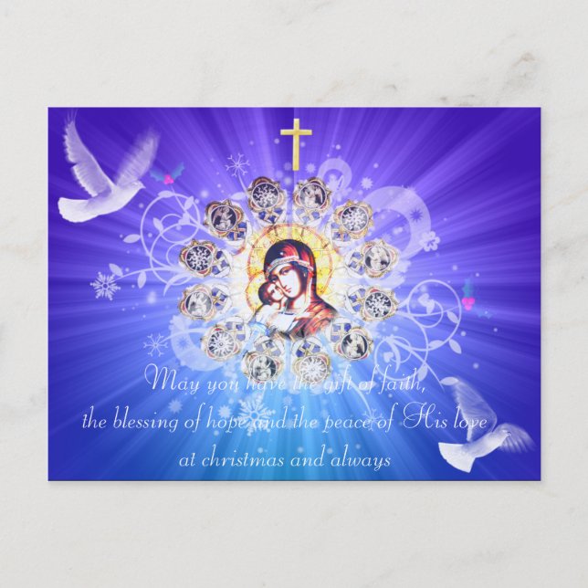 Mary och Jesus Helg Vykort (Framsida)