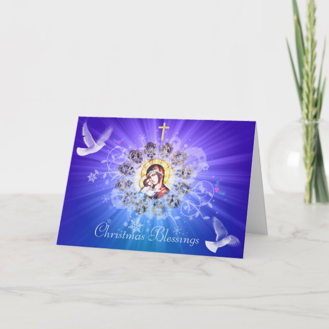 Mary och Jesus Helgkort (Framsida)