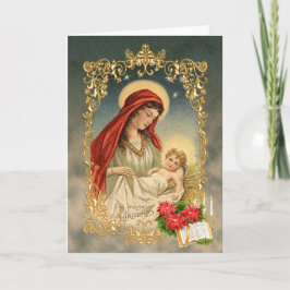 Mary och Jesus ~ jul - hälsningskort Kort