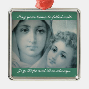 Mary och Jesus Julgransprydnad Metall