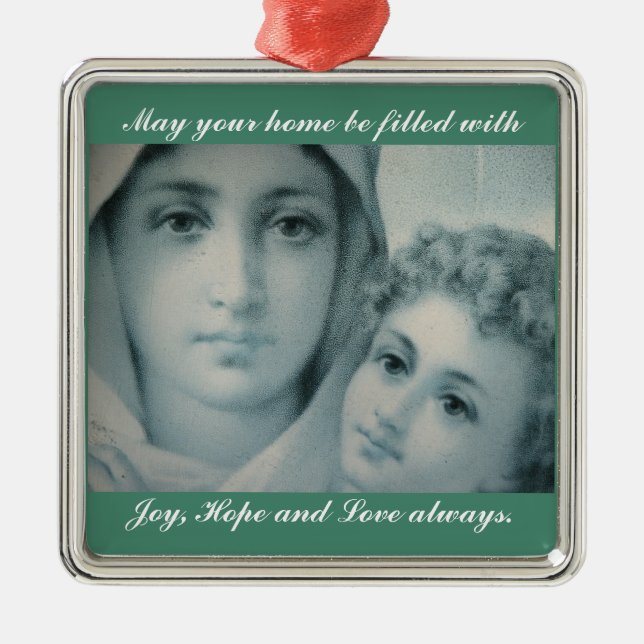 Mary och Jesus Julgransprydnad Metall (Framsidan)