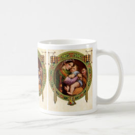 Mary och Jesus med järnek Kaffemugg