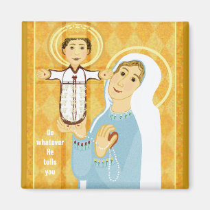 Mary och Jesus moderna ikon Magnet