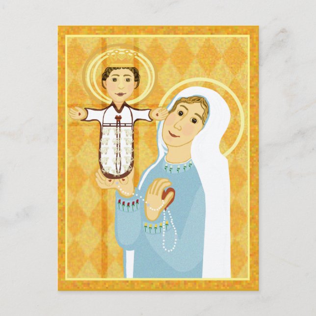 Mary och Jesus moderna katolska ikonen Vykort (Framsida)