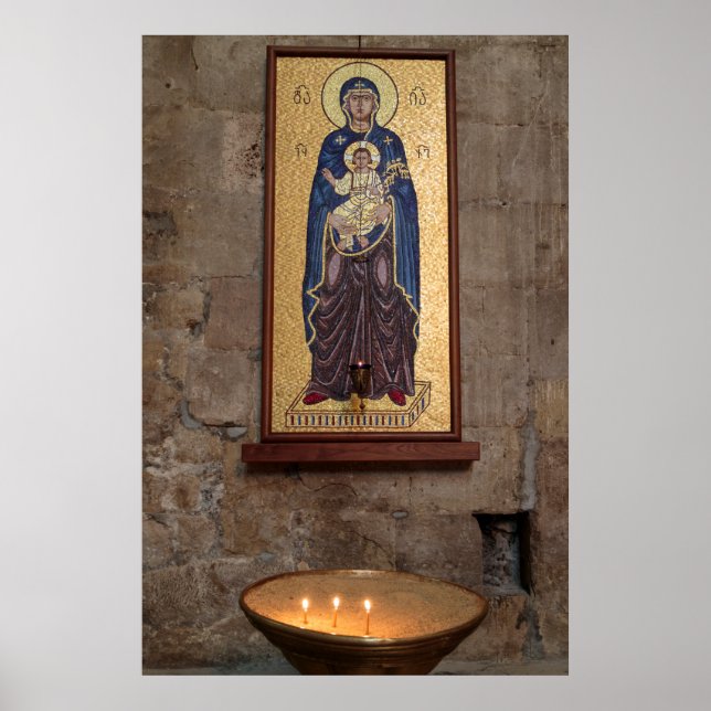 Mary och Jesus Mosaic Poster (Framsidan)