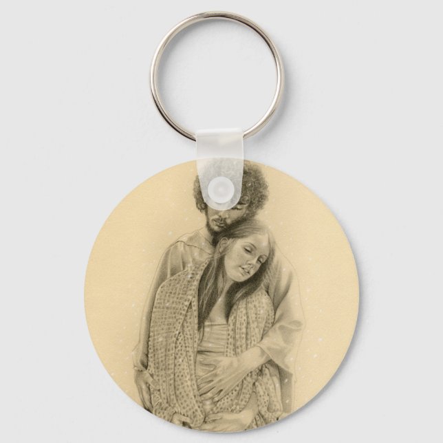 Mary och Joseph Keychain Nyckelring (Framsida)
