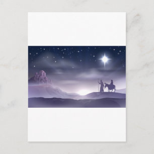 Mary och Joseph Nativitjul Illustration Helg Vykort