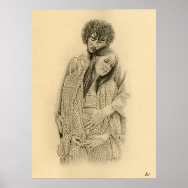 Mary och Joseph Poster/ Skriv ut Poster (Framsidan)