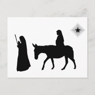 Mary och Joseph Silhouette Vykort