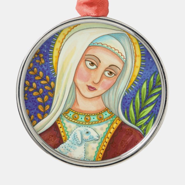 Mary och Lamb CHRISTMAS ORNAMENT (Framsidan)