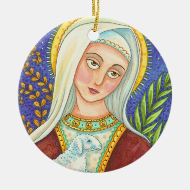 Mary och Lamb CHRISTMAS ORNAMENT (Framsidan)