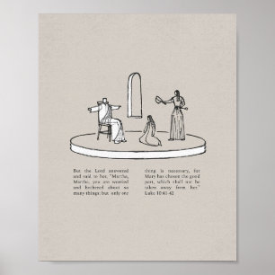 Mary och Martha med Jesus - New Testament Bible Poster