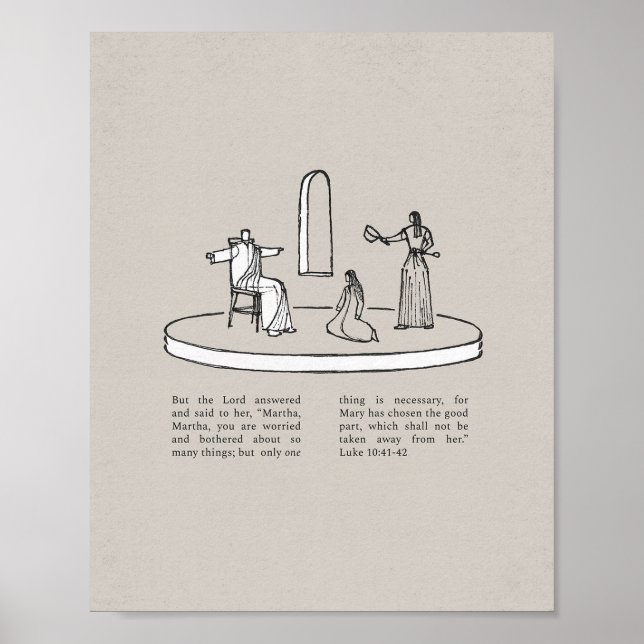 Mary och Martha med Jesus - New Testament Bible Poster (Framsidan)