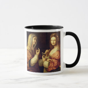 Mary och Martha (olja på panel) Mugg