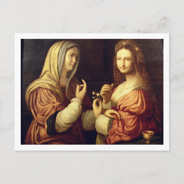Mary och Martha (olja på panelen) Vykort (Framsida)