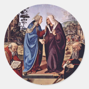 Mary och St. Elizabeth St Nicholas och St. Anthon Runt Klistermärke