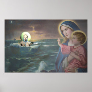 Mary och Yemaya altareaffisch Poster