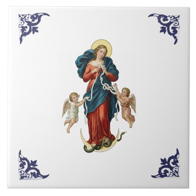 Mary Our Lady Undoer of Knots Religious Kakelplatta (Framsidan)