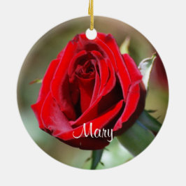 Mary Personlig Röd ros Ornament