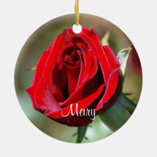 Mary Personlig Röd ros Ornament