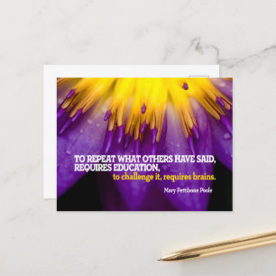 Mary Pettibone Poole Inspirational Quote "Brains" Vykort