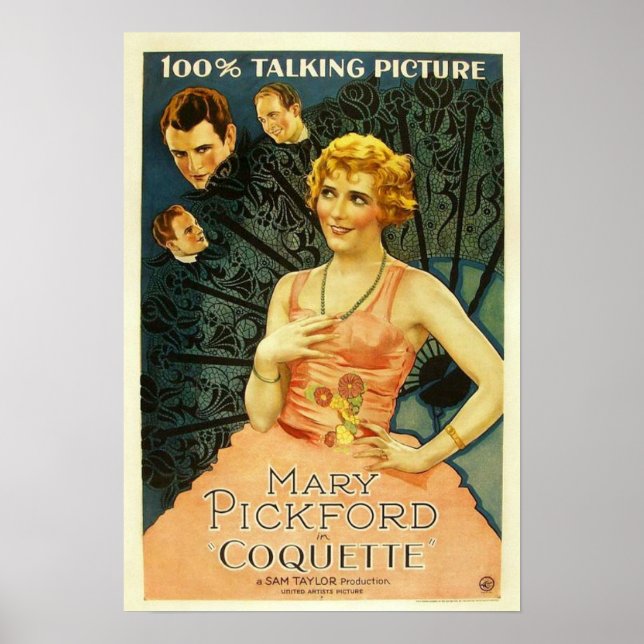 Mary Pickford 'Coquette' 1929-filmen poster (Framsidan)